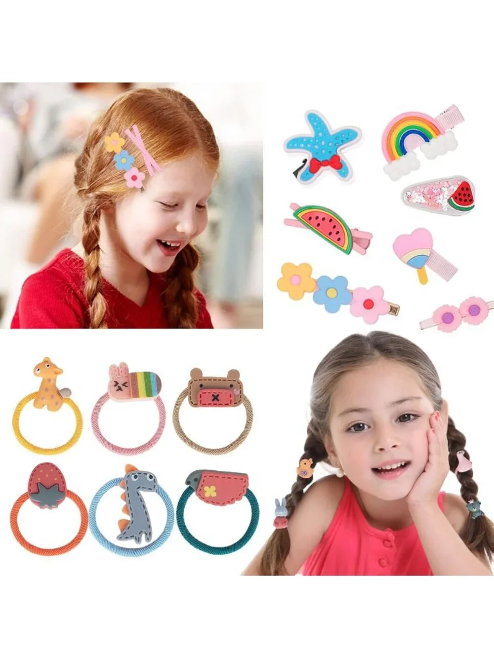 Girls' Hair Accessories Set - Clips, Barrettes, Ties & Bows - Perfect Gift for